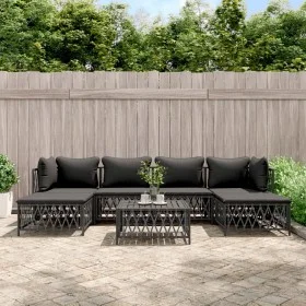 7-piece garden furniture set with anthracite steel cushions by vidaXL, Garden sets - Ref: Foro24-3186903, Price: 523,75 €, Di...