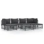 Juego de muebles de jardín 7 pzas con cojines acero antracita de vidaXL, Conjuntos de jardín - Ref: Foro24-3186903, Precio: 5...