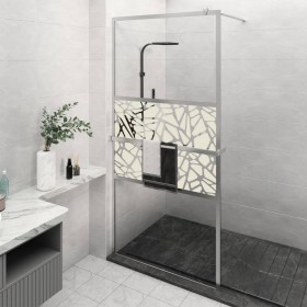 Mampara ducha con estante vidrio ESG aluminio cromado 115x195cm