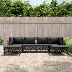 6-piece garden furniture set, steel with anthracite cushions by vidaXL, Garden sets - Ref: Foro24-3186901, Price: 470,59 €, D...