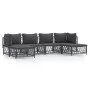 6-teiliges Gartenmöbel-Set aus Stahl mit anthrazitfarbenen Kissen von vidaXL, Gartensets - Ref: Foro24-3186901, Preis: 470,57...