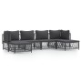 6-teiliges Gartenmöbel-Set aus Stahl mit anthrazitfarbenen Kissen von vidaXL, Gartensets - Ref: Foro24-3186901, Preis: 476,95...