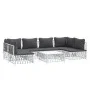 7-teiliges Gartenmöbel-Set aus Stahl mit weißen Kissen von vidaXL, Gartensets - Ref: Foro24-3186910, Preis: 455,93 €, Rabatt: %