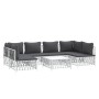 7-teiliges Gartenmöbel-Set aus Stahl mit weißen Kissen von vidaXL, Gartensets - Ref: Foro24-3186910, Preis: 469,43 €, Rabatt: %