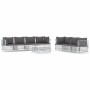 8-teiliges Gartenmöbel-Set mit Kissen aus weißem Stahl von vidaXL, Gartensets - Ref: Foro24-3186828, Preis: 518,90 €, Rabatt: %