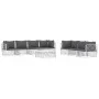 8-piece garden furniture set with cushions white steel by vidaXL, Garden sets - Ref: Foro24-3186828, Price: 505,04 €, Discoun...