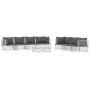 8-teiliges Gartenmöbel-Set mit Kissen aus weißem Stahl von vidaXL, Gartensets - Ref: Foro24-3186828, Preis: 518,90 €, Rabatt: %