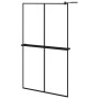 Mampara ducha con estante vidrio ESG y aluminio negro 118x190cm de vidaXL, Paredes y mamparas de ducha - Ref: Foro24-3185487,...