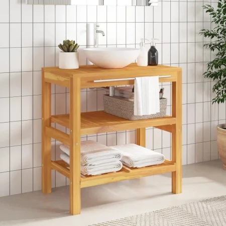 Washbasin cabinet with 2 solid wood shelves 74x45x75 cm by vidaXL, bathroom vanities - Ref: Foro24-353955, Price: 187,62 €, D...
