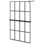 Shower screen with ESG glass shelf and black aluminum 118x190cm by vidaXL, Shower walls and screens - Ref: Foro24-3185486, Pr...