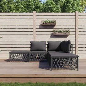 5-teiliges Gartenmöbel-Set mit anthrazitfarbenen Stahlkissen von vidaXL, Gartensets - Ref: Foro24-3186883, Preis: 381,85 €, R...