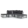 5-teiliges Gartenmöbel-Set mit anthrazitfarbenen Stahlkissen von vidaXL, Gartensets - Ref: Foro24-3186883, Preis: 381,83 €, R...