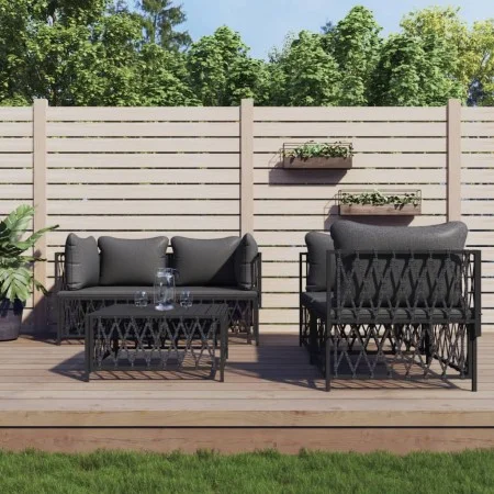 5-teiliges Gartenmöbel-Set und anthrazitgraue Stahlkissen von vidaXL, Gartensets - Ref: Foro24-3186825, Preis: 406,57 €, Raba...