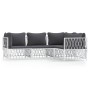 Juego de muebles de jardín 4 piezas y cojines acero blanco de vidaXL, Conjuntos de jardín - Ref: Foro24-3186868, Precio: 263,...