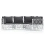 Juego de muebles de jardín 4 piezas y cojines acero blanco de vidaXL, Conjuntos de jardín - Ref: Foro24-3186868, Precio: 259,...