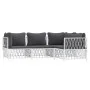 4-piece garden furniture set and white steel cushions by vidaXL, Garden sets - Ref: Foro24-3186868, Price: 259,53 €, Discount: %
