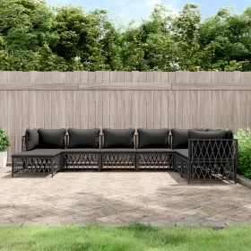 8-piece garden furniture set with anthracite steel cushions by vidaXL, Garden sets - Ref: Foro24-3186913, Price: 685,39 €, Di...