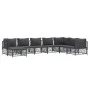 8-teiliges Gartenmöbel-Set mit anthrazitfarbenen Stahlkissen von vidaXL, Gartensets - Ref: Foro24-3186913, Preis: 685,39 €, R...