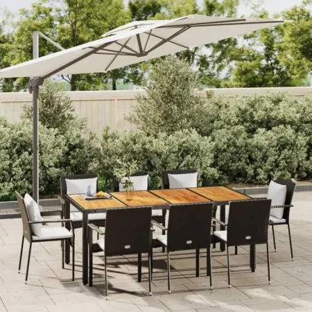 9-piece garden dining set with black synthetic rattan cushions. by vidaXL, Garden sets - Ref: Foro24-3184992, Price: 689,62 €...