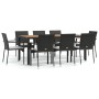 9-piece garden dining set with black synthetic rattan cushions. by vidaXL, Garden sets - Ref: Foro24-3184992, Price: 646,10 €...