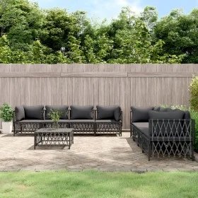 Garden furniture set 9 pieces with anthracite gray steel cushions by vidaXL, Garden sets - Ref: Foro24-3186831, Price: 814,78...