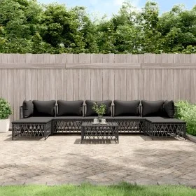 8-teiliges Gartenmöbel-Set mit anthrazitfarbenen Stahlkissen von vidaXL, Gartensets - Ref: Foro24-3186907, Preis: 615,22 €, R...