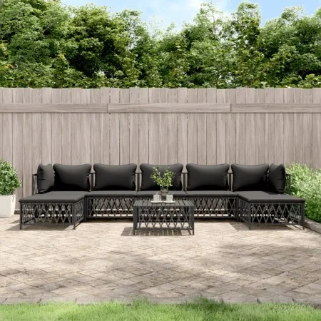Juego de muebles de jardín 8 pzas con cojines acero antracita de vidaXL, Conjuntos de jardín - Ref: Foro24-3186907, Precio: 6...