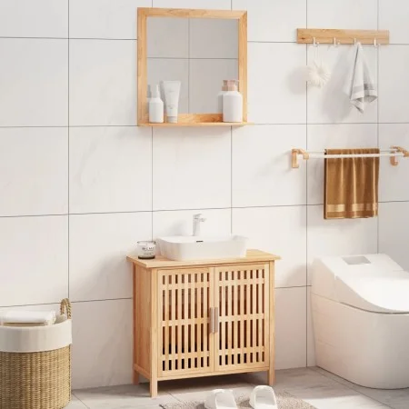 2-teiliges Badmöbel-Set aus massivem Nussbaumholz von vidaXL, Badezimmermöbel - Ref: Foro24-3185783, Preis: 144,49 €, Rabatt: %