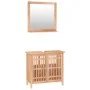 2-teiliges Badmöbel-Set aus massivem Nussbaumholz von vidaXL, Badezimmermöbel - Ref: Foro24-3185783, Preis: 144,49 €, Rabatt: %