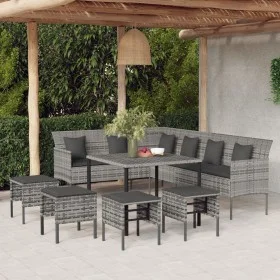 6-piece garden dining set with gray synthetic rattan cushions by vidaXL, Garden sets - Ref: Foro24-3186651, Price: 416,09 €, ...