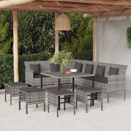 6-piece garden dining set with gray synthetic rattan cushions by vidaXL, Garden sets - Ref: Foro24-3186651, Price: 394,21 €, ...