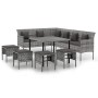 6-piece garden dining set with gray synthetic rattan cushions by vidaXL, Garden sets - Ref: Foro24-3186651, Price: 394,21 €, ...