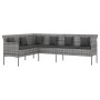 6-piece garden dining set with gray synthetic rattan cushions by vidaXL, Garden sets - Ref: Foro24-3186651, Price: 394,21 €, ...