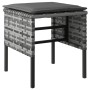 Set de comedor de jardín 6 pzas y cojines ratán sintético gris