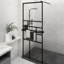 Duschwand mit ESG-Glas und schwarzer Aluminiumablage 80x195 cm von vidaXL, Duschwände und Duschwände - Ref: Foro24-3185449, P...