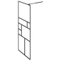 Duschwand mit ESG-Glas und schwarzer Aluminiumablage 80x195 cm von vidaXL, Duschwände und Duschwände - Ref: Foro24-3185449, P...