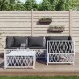 5-teiliges Gartenmöbel-Set und weiße Stahlkissen von vidaXL, Gartensets - Ref: Foro24-3186870, Preis: 301,51 €, Rabatt: %