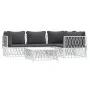Juego de muebles de jardín 5 piezas y cojines acero blanco de vidaXL, Conjuntos de jardín - Ref: Foro24-3186870, Precio: 301,...