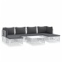 7-teiliges Gartenmöbel-Set mit Kissen aus weißem Stahl von vidaXL, Gartensets - Ref: Foro24-3186902, Preis: 396,76 €, Rabatt: %