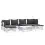 7-teiliges Gartenmöbel-Set mit Kissen aus weißem Stahl von vidaXL, Gartensets - Ref: Foro24-3186902, Preis: 384,94 €, Rabatt: %
