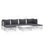 7-teiliges Gartenmöbel-Set mit Kissen aus weißem Stahl von vidaXL, Gartensets - Ref: Foro24-3186902, Preis: 396,76 €, Rabatt: %