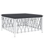 7-teiliges Gartenmöbel-Set mit Kissen aus weißem Stahl von vidaXL, Gartensets - Ref: Foro24-3186902, Preis: 396,76 €, Rabatt: %