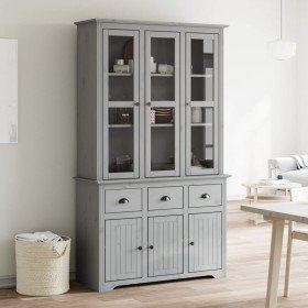 Aparador alto BODO madera maciza de pino gris 115,5x43x200,5 cm