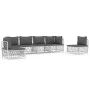 6-teiliges Gartenmöbel-Set und weiße Stahlkissen von vidaXL, Gartensets - Ref: Foro24-3186842, Preis: 418,04 €, Rabatt: %