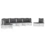 6-teiliges Gartenmöbel-Set und weiße Stahlkissen von vidaXL, Gartensets - Ref: Foro24-3186842, Preis: 418,04 €, Rabatt: %