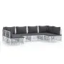 6-piece garden furniture set with white steel cushions by vidaXL, Garden sets - Ref: Foro24-3186908, Price: 418,04 €, Discoun...