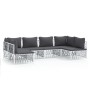 6-teiliges Gartenmöbel-Set mit Kissen aus weißem Stahl von vidaXL, Gartensets - Ref: Foro24-3186908, Preis: 424,89 €, Rabatt: %