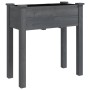 Planter with lining and wheels made of gray fir wood 71x37x80 cm by vidaXL, Pots and planters - Ref: Foro24-3157825, Price: 6...