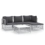 5-teiliges Gartenmöbel-Set und weiße Stahlkissen von vidaXL, Gartensets - Ref: Foro24-3186862, Preis: 297,08 €, Rabatt: %