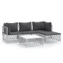 Juego de muebles de jardín 5 piezas y cojines acero blanco de vidaXL, Conjuntos de jardín - Ref: Foro24-3186862, Precio: 277,...